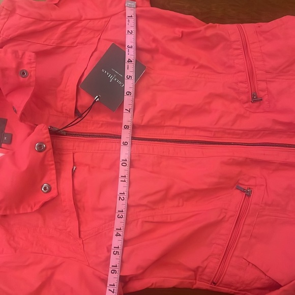 COLE HAAN W's Crinkled cotton/nylon rain coat /Size: M Red - Picture 5 of 9